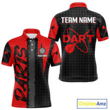 Load image into Gallery viewer, Men's Custom Dart Shirt - Maroon &amp; Black Pattern With Bold Darts | Personalized Name NYN0326