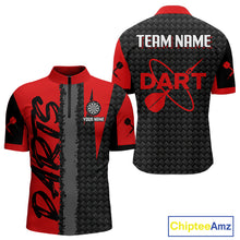 Load image into Gallery viewer, Men's Custom Dart Shirt - Maroon &amp; Black Pattern With Bold Darts | Personalized Name NYN0326