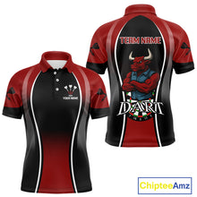 Load image into Gallery viewer, Men’s Custom Darts Shirt - Crimson Bull And Standard Dart Board | Personalized Name NYN0329