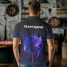 Load image into Gallery viewer, Colorful Gradient Dragon Dartboard Blue Men's Darts Shirt - Custom Name &amp; Team Jersey NYN0590