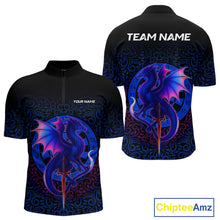 Load image into Gallery viewer, Colorful Gradient Dragon Dartboard Blue Men's Darts Shirt - Custom Name &amp; Team Jersey NYN0590