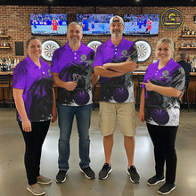 Load image into Gallery viewer, Purple Grunge Dragon Dartboard Custom Men Darts Quarter-Zip League Shirts Dragon Dart Jerseys NYN2238