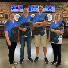 Load image into Gallery viewer, Blue Grunge Dragon Dartboard Custom Men Darts Polo League Shirts Dragon Dart Jerseys NYN2240