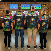 Load image into Gallery viewer, Custom Colorful Skull Dart Arrow Fire Flame Men Darts Polo League Shirts Dart Jerseys NYN2242