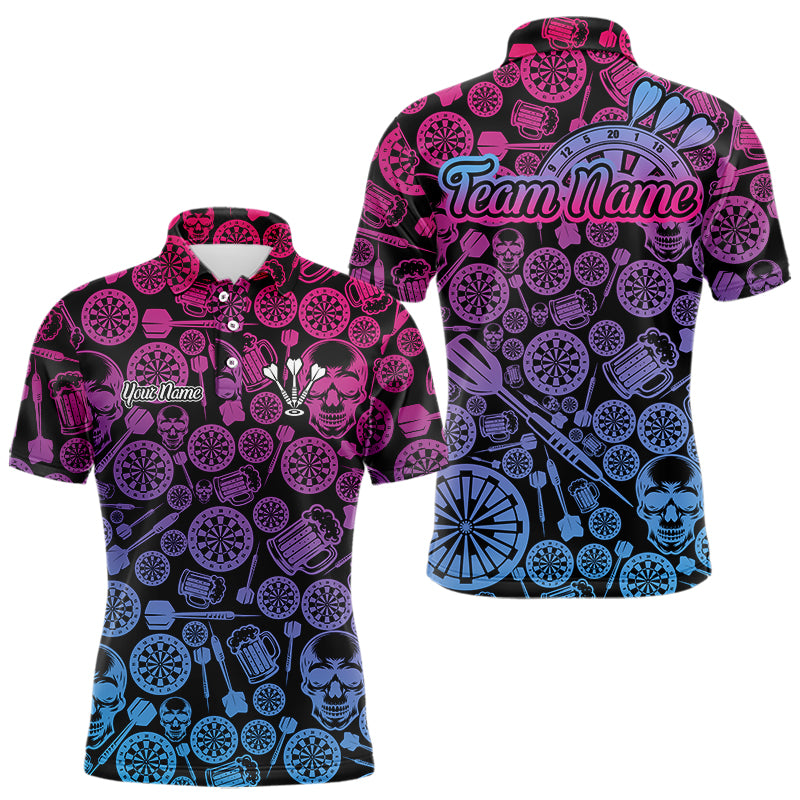 Colorful Gradient Dartboards Funny Dart Shirts For Men, Custom Dart Jerseys NYN0008