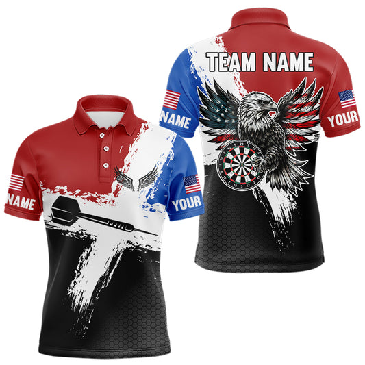 Personalized US Flag Eagle Custom Patriotic Dart Shirts For Men, Custom Dart Jerseys NYN0010