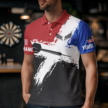 Load image into Gallery viewer, Personalized US Flag Eagle Custom Patriotic Dart Shirts For Men, Custom Dart Jerseys NYN0010