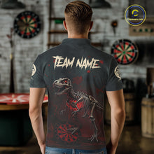 Load image into Gallery viewer, Red Splatter Grunge Dinosaur Darts Shirt For Men Custom Skeleton Horror Team Dart Jerseys NYN3118