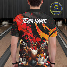 Load image into Gallery viewer, Red And Yellow Rooster Gun Men Bowling Shirt Custom Funny Grunge Cute Bowling Team Outfits NYN3279