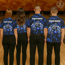 Load image into Gallery viewer, Funny Sleeping Raccoon Women Bowling Shirt Custom Thunder Lightning Cute Bowling Team Outfits NYN3284