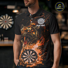 Load image into Gallery viewer, Custom Orange Horror Tiger Grunge Men Darts Polo League Shirts Splatter Dart Jerseys NYN2251