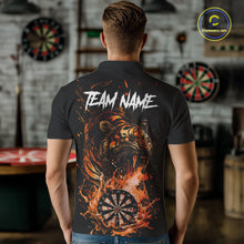 Load image into Gallery viewer, Custom Orange Horror Tiger Grunge Men Darts Polo League Shirts Splatter Dart Jerseys NYN2251