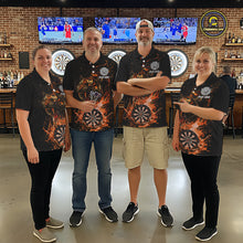 Load image into Gallery viewer, Custom Orange Horror Tiger Grunge Men Darts Polo League Shirts Splatter Dart Jerseys NYN2251