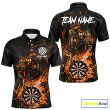 Load image into Gallery viewer, Custom Orange Horror Tiger Grunge Men Darts Polo League Shirts Splatter Dart Jerseys NYN2251