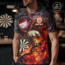 Load image into Gallery viewer, Red Smokes Flaming Eagle Dartboard Custom Men Darts Polo League Shirts Fire Dart Jerseys NYN2252