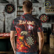 Load image into Gallery viewer, Red Smokes Flaming Eagle Dartboard Custom Men Darts Polo League Shirts Fire Dart Jerseys NYN2252