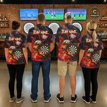 Load image into Gallery viewer, Red Smokes Flaming Eagle Dartboard Custom Men Darts Polo League Shirts Fire Dart Jerseys NYN2252