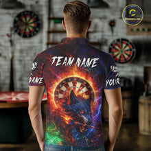 Load image into Gallery viewer, Colorful Lightning Funny Wolf Flame Dartboard Men Darts Polo Shirt Custom Outfits Dart Jerseys NYN2540