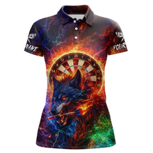 Load image into Gallery viewer, Colorful Lightning Funny Wolf Flame Dartboard Women Darts Polo Shirt Custom Outfits Dart Jerseys NYN2540