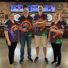 Load image into Gallery viewer, Colorful Lightning Funny Wolf Flame Dartboard Men Darts Polo Shirt Custom Outfits Dart Jerseys NYN2540