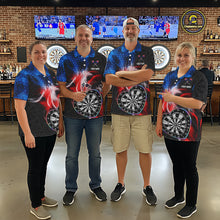 Load image into Gallery viewer, Smoke US Flag Colorful Heart Dartboard Men Darts Valentine Shirt Custom Dart 1/4-Zip Couple Gifts NYN2544