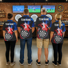Load image into Gallery viewer, Smoke US Flag Colorful Heart Dartboard Men Darts Valentine Shirt Custom Dart 1/4-Zip Couple Gifts NYN2544