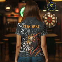 Load image into Gallery viewer, Custom Women's Dart Team Shirt - Fierce Tiger &amp; Dartboard - Personalized Name &amp; Team NYN0334