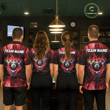 Load image into Gallery viewer, Custom Red Flaming Dragon 8 Ball Billiard Polo Shirts For Women, Dragon Billiard Pool Team Shirt NYN3291