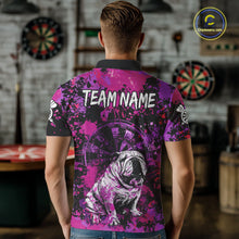 Load image into Gallery viewer, Custom Purple Splash Funny Bulldog Men Darts Polo League Shirts Splatter Dart Team Jerseys NYN2254