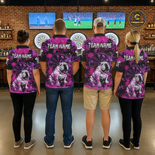 Load image into Gallery viewer, Custom Purple Splash Funny Bulldog Men Darts Polo League Shirts Splatter Dart Team Jerseys NYN2254