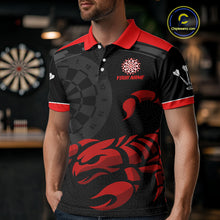 Load image into Gallery viewer, Black And Maroon Scorpion Darts Shirt For Men - Custom Team Name - Darts Jersey NYN0346
