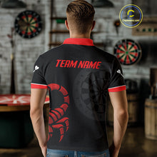 Load image into Gallery viewer, Black And Maroon Scorpion Darts Shirt For Men - Custom Team Name - Darts Jersey NYN0346