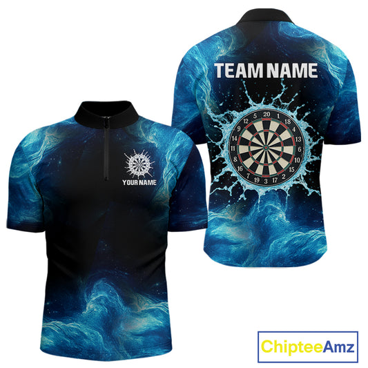 Dripping Water Dartboard Darts Shirt For Men - Name Personalization Darts Jersey NYN0348