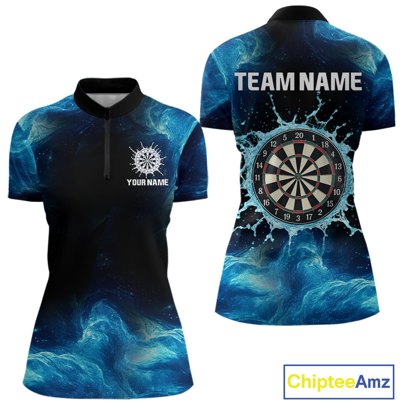 Dripping Water Dartboard Darts Shirt For Women - Name Personalization Darts Jersey NYN0348