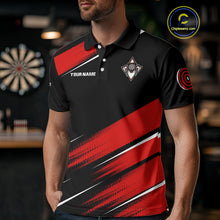 Load image into Gallery viewer, Black And Red Darts Spider Shirt - Custom Team &amp; Player Name - Men’s Darts Shirt NYN0350