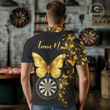 Load image into Gallery viewer, Gold Butterfly 3D Dartboard Custom Men Darts Polo League Shirts Dart Team Jerseys NYN2262
