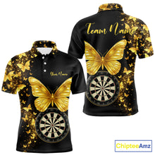 Load image into Gallery viewer, Gold Butterfly 3D Dartboard Custom Men Darts Polo League Shirts Dart Team Jerseys NYN2262