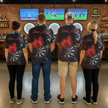 Load image into Gallery viewer, Custom Silver Butterfly Red Smoking Grunge Dartboard Men Darts Polo Shirts Dart Jerseys NYN2267