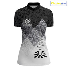 Load image into Gallery viewer, Black White Grunge Heart Dartboard Women Darts Valentine Shirt Custom Dart Quarter-Zip Couple Gifts NYN2553