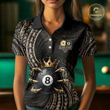 Load image into Gallery viewer, Tribal Pattern Billiard Shirts For Women Custom  Skull Crown 8 Ball And 9 Ball Billiard Team Jersey NYN3134