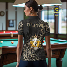 Load image into Gallery viewer, Tribal Pattern Billiard Shirts For Women Custom  Skull Crown 8 Ball And 9 Ball Billiard Team Jersey NYN3134