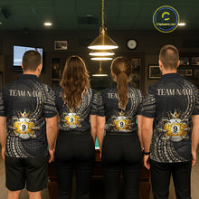 Load image into Gallery viewer, Tribal Pattern Billiard Shirts For Women Custom  Skull Crown 8 Ball And 9 Ball Billiard Team Jersey NYN3134