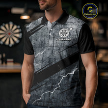 Load image into Gallery viewer, Grey Grunge Dartboard Darts Team Shirt - Custom Name - Men’s Darts Jersey NYN0354