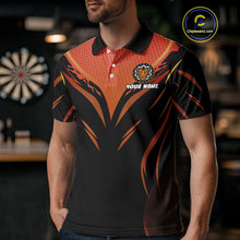 Load image into Gallery viewer, Custom Men's Dart Shirt With Orange Tiger Dartboard - Custom Team &amp; Player Name NYN0358