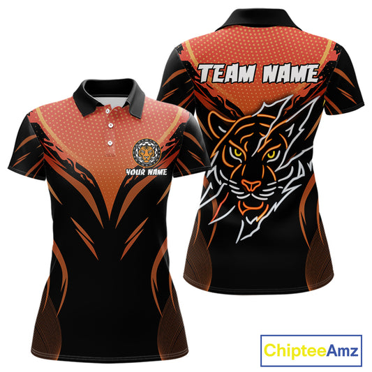 Custom Women's Dart Shirt With Orange Tiger Dartboard - Custom Team & Player Name NYN0358