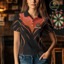 Load image into Gallery viewer, Custom Women's Dart Shirt With Orange Tiger Dartboard - Custom Team &amp; Player Name NYN0358