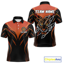 Load image into Gallery viewer, Custom Men's Dart Shirt With Orange Tiger Dartboard - Custom Team &amp; Player Name NYN0358