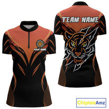 Load image into Gallery viewer, Custom Women's Dart Shirt With Orange Tiger Dartboard - Custom Team &amp; Player Name NYN0358