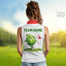 Load image into Gallery viewer, Custom Watermelon Golfer Funny Golf Team Outfits Watermelon Slices Golf Polo Sleeveless Shirts For Women NYN3319