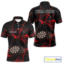 Load image into Gallery viewer, Flame Dartboard &amp; Chains Darts Shirt For Men - Custom Name &amp; Team Jersey | Opt1 - Red NYN0625